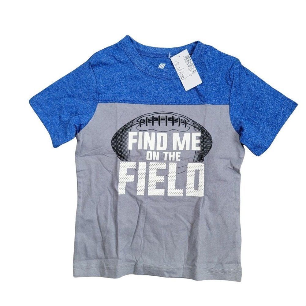 Place Sport Toddler Blue Gray Find Me On The Field Short Sleeve T Shirt Size 3T